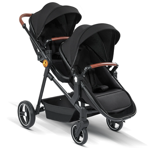Foldable Twin Baby Stroller – Lightweight Double Seat Pushchair for Travel