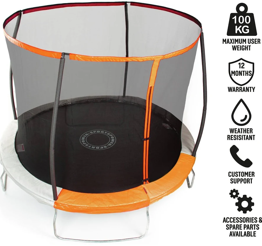 Sportspower Sport-Pro 10ft Folding Garden Trampoline with Safety Enclosure