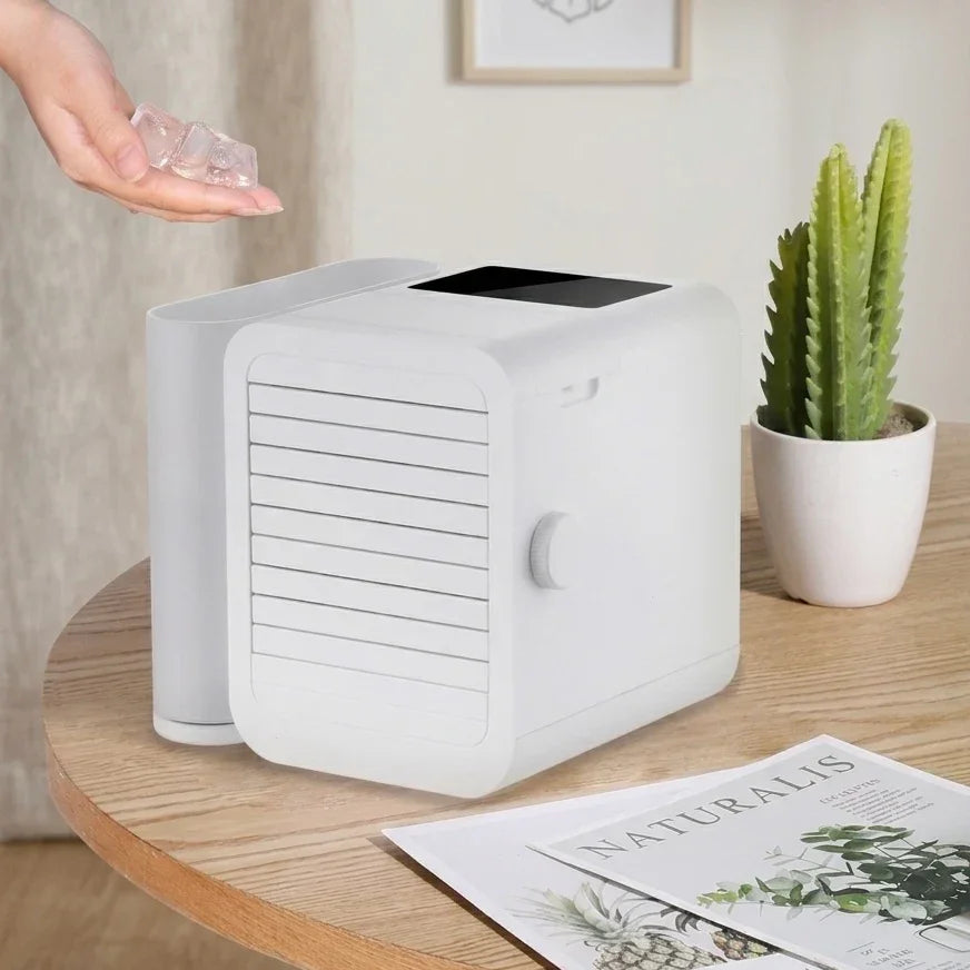 Portable Mini Air Cooler with 1000ml Water Tank – 99-Speed USB Powered Fan with Aromatherapy Function | 20W